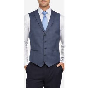 Blue Suit Vest Waistcoat Men XL Formal Wedding Steve Harvey Dress